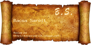 Bacsa Sarolt névjegykártya